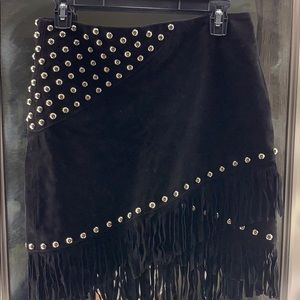 Black suede skirt